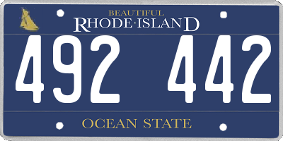 RI license plate 492442
