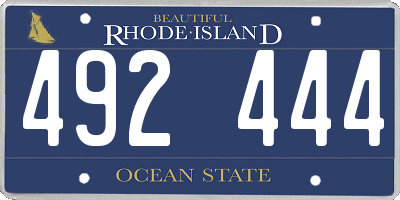 RI license plate 492444