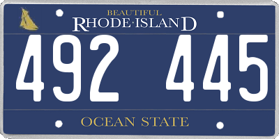 RI license plate 492445