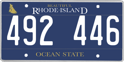 RI license plate 492446