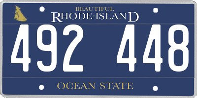 RI license plate 492448