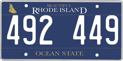RI license plate 492449