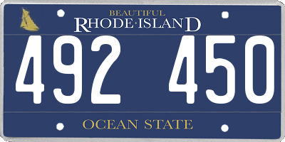 RI license plate 492450