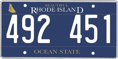 RI license plate 492451