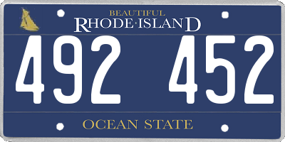 RI license plate 492452