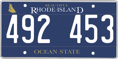 RI license plate 492453