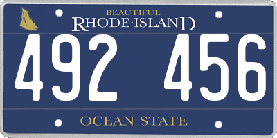 RI license plate 492456