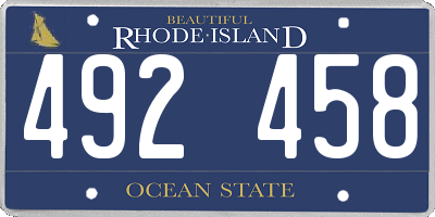 RI license plate 492458