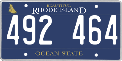 RI license plate 492464