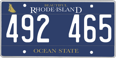 RI license plate 492465