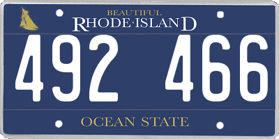 RI license plate 492466