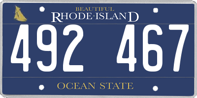 RI license plate 492467