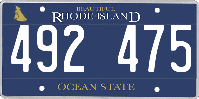 RI license plate 492475