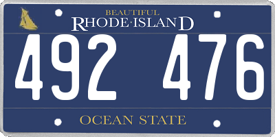 RI license plate 492476