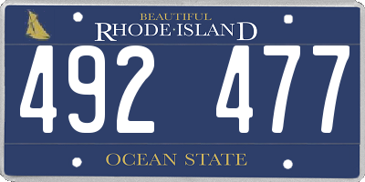 RI license plate 492477