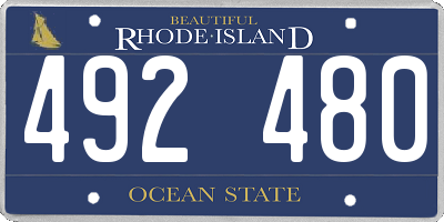 RI license plate 492480