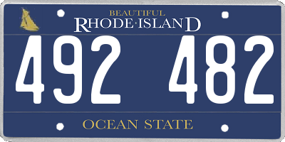 RI license plate 492482