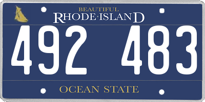 RI license plate 492483