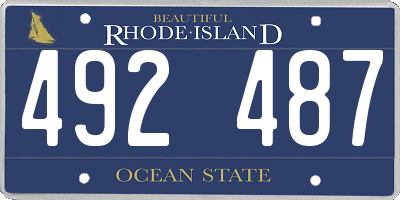 RI license plate 492487