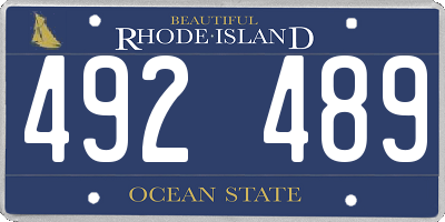 RI license plate 492489