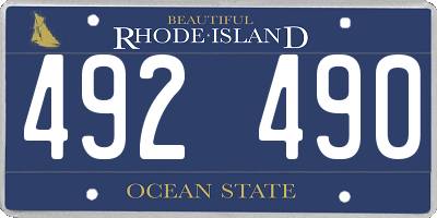 RI license plate 492490