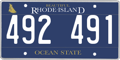 RI license plate 492491