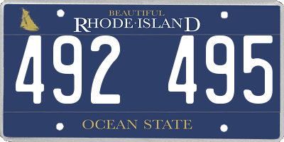 RI license plate 492495