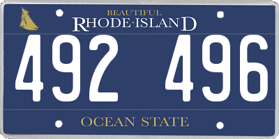 RI license plate 492496