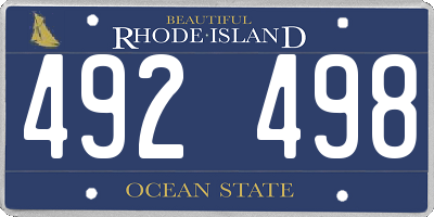 RI license plate 492498