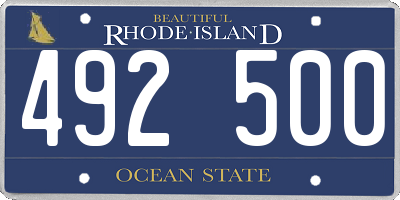 RI license plate 492500