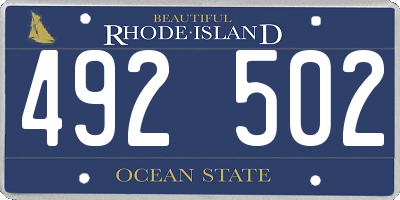 RI license plate 492502