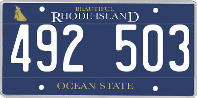 RI license plate 492503