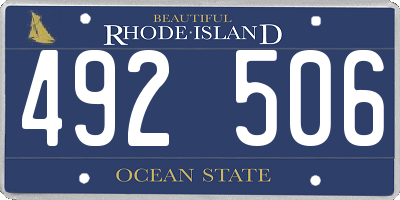RI license plate 492506