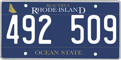 RI license plate 492509
