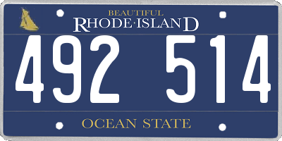 RI license plate 492514