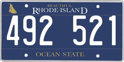 RI license plate 492521