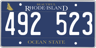 RI license plate 492523