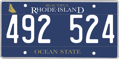 RI license plate 492524
