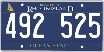 RI license plate 492525