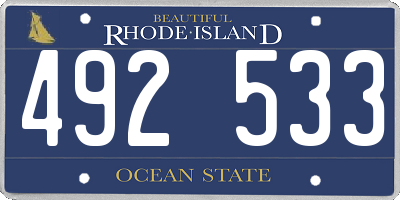 RI license plate 492533