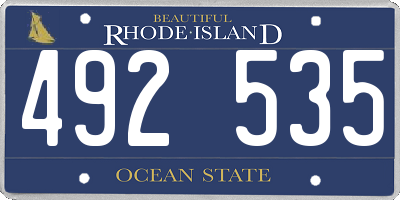 RI license plate 492535