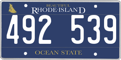 RI license plate 492539
