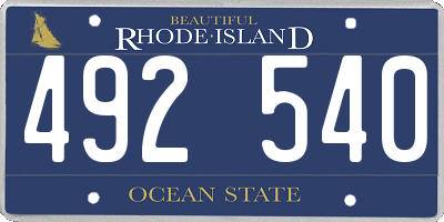 RI license plate 492540