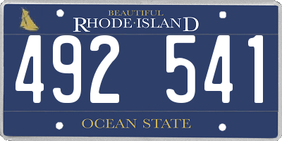 RI license plate 492541