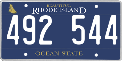 RI license plate 492544