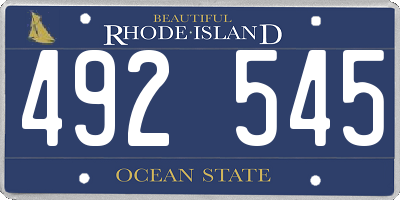 RI license plate 492545
