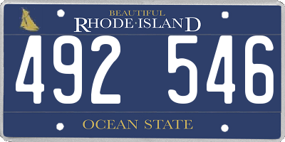 RI license plate 492546