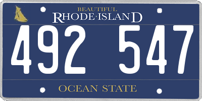 RI license plate 492547