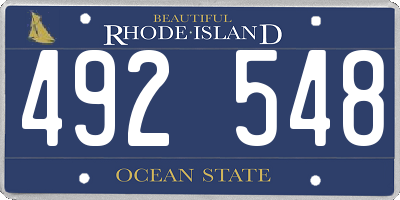 RI license plate 492548