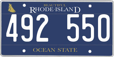 RI license plate 492550